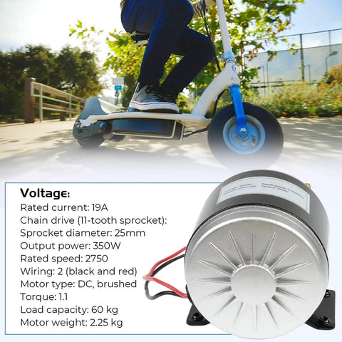 24V 350W Brushed Electric Scooter Motor With Reversible Drive For Razor E300 E300S E325 MX350 MX400 Go Karts And E Bike Ride Ready Permanent Magnet PM Motor Compatible