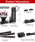 Product information showing components of Rechargeable LED Headlamp With USB Charger IPX4 Waterproof For Running Fishing Camping And Outdoor Adventures All Night Power Beast Bright High Low And Flash Modes Long Battery Life Yellow Light.