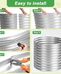 Assembly steps for Two Pack Round Galvanized Raised Garden Bed For Outdoor Use, 3 By 3 By 3 Feet, Metal Planter Box