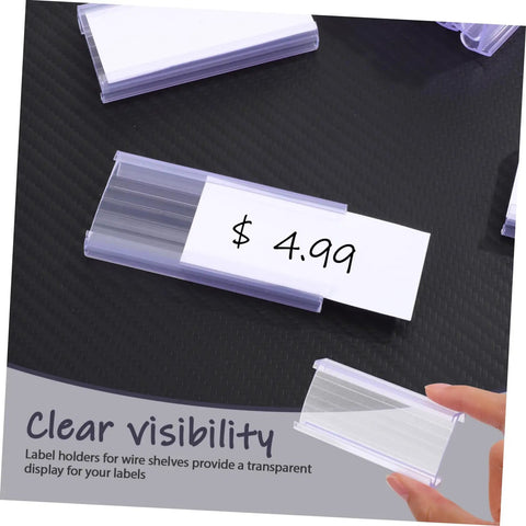 Heavy Duty PVC Wire Shelf Label Holders 30 Pack Clear Display Fronts Kick The Clutter Keep Tight Retail Setup Smooth Price Tag Swaps No Sweat Store Organization