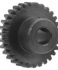 Beefy Heavy Duty Solid Steel Spur Gear With 30 Teeth, 0.8 Mod, 6mm D Bore Pinion For Small Machinery Power Transfer, angled view