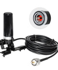 Dual Band Vehicle Ham Radio Antenna 136-174 MHz UHF 400-470 MHz with Lip Mount Bracket, RG58 Coaxial Cable and Connectors