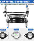 BMX Gyro Brake Cables Kit Front And Rear Upper And Lower With Spinner Rotor for Most Gyro Systems and 20 Inch Bikes, blue.