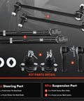 Front Suspension Kit For Honda CR V 2007 2008 2009 2010 2011 With Eight Piece Assembly Including Sway Bar Links And Lower Ball Joints Front End Upgrade Ready To Install, kit parts detail
