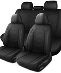 Leather Car Seat Covers Full Set For SUV Truck And Sedan Breathable And Anti Slip Sporty Black Full Seat Covers With Universal Fit