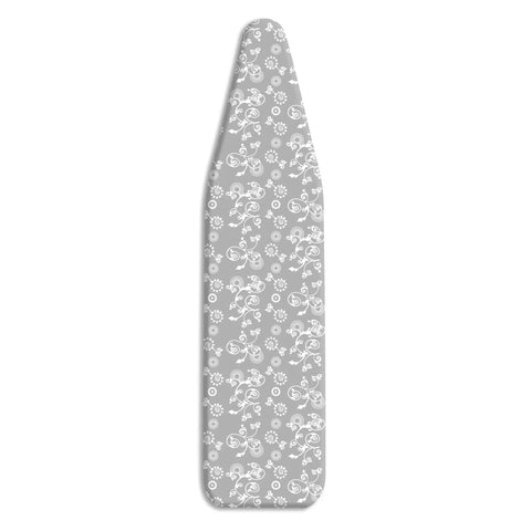 100% Cotton Ironing Board Cover And Pad With Heat Resistant Surface Fits 54 Inch L By 15 Inch W Boards Includes 3mm Foam Pad Drawstring Closure With Barrel Lock No Drama Easy Install Stain Resistant Grey Swirl