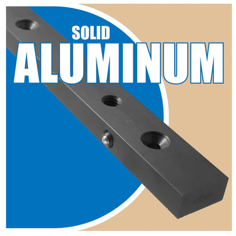 Heavy Duty 19 Inch Aluminum Miter Bar Table Saw Runner With Zero Wiggle For Standard 3/4 X 3/8 Slots showing solid aluminum material.