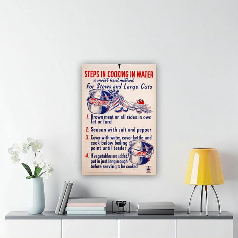 World War II Homefront Nutrition Poster Canvas Wall Art Unframed 20x30 Inch For Living Room Office Decor Vintage History Poster