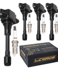 Set Of 4 Ignition Coil Packs And Spark Plugs For Nissan Vehicles Altima Versa Sentra Rogue Cube NV200 2.5L 2.0L 1.8L 1.6L L4 Replaces UF549 9029 Fits 2007 2018 Nissan Models