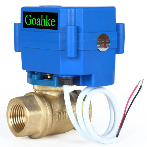 Motorized Ball Valve Three Quarter Inch Brass Electric Valve With Standard Port 9 To 24 Volt AC DC Two Wire Auto Return