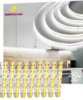 Cob LED Strip Lights Dope Cool White 32.8ft 5000K Ra 90 Plus in kitchen setting, showing flexibility and high density.