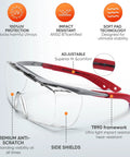 Over Glasses Safety Goggles With Anti Fog And Scratch Resistant Lenses ANSI Z87 Certified Lab And Shooting Eyewear Adjustable TR90 Frame