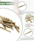 M8 Hanger Bolts Set For Wood, 3 Inch Length, Double Ended Self Tapping Bolts, 8mm Screw Wood Dowels, Galvanized Carbon Steel