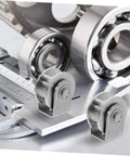 Stainless Steel Pulley Wheel Built Tough Heavy Duty Wire Rope Pulley For Sliding Doors And Rigging, shown with bearings and caliper