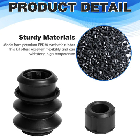 9 Piece Caliper Brake Slide Pin Kit With Rubber Bushings And Sealing Rings, EPDM rubber flexibility and heat resistance