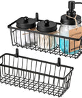 Farmhouse Metal Wire Bathroom Storage Organizer Baskets Two Pack Space Saving Declutter For Cabinets Shelves Closets Vanity Countertops