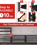 60 Inch Wide Heavy Duty Garage Storage Shelves, 72 Inch Tall Metal Racking System That Holds Up To 3000 Pounds Per Shelf, Perfect For Tires, Large Boxes, Fish Tanks, Reptile Enclosures, Tools And More. easy assembly and can transform into 2 shelves
