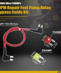 TIPM Repair And Fuel Pump Relay Bypass Cable Plug And Play Kit for Dodge Ram 1500 2500 3500 Jeep, 14AWG Wire 20A fuse holder