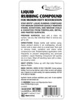 Label of Liquid Rubbing Compound for Medium Oxidation, restores fiberglass, metal, painted surfaces, removes stains and scratches.