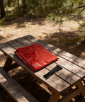 Heavy Duty Welding Curtain Screen 6 By 6 Feet Flame Resistant Vinyl Shield with zip ties on wooden table outdoors