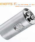 80 Uf Run Start Capacitor 370-440 VAC 50/60 Hz CBB65 For Single Phase Motors With Label Detailing 80 MFD and 5 Percent Tolerance