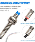 Inductive Proximity Sensor M8 2mm Sensing Distance Pro Grade NPN Normally Closed Three Wire DC 6V To 36V Switch with LED