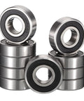 HiPicco 1602-2RS deep groove ball bearings, chrome steel, double shield, 1/4 in ID x 11/16 in OD, 10 pcs