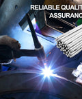 Welder using ER309L Stainless Tig Welding Rod 1/16 Inch By 39 Inch 2 Lb Pack with filler wire for stainless welds, industrial use.