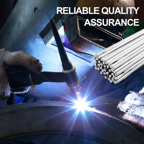 Welder using ER309L Stainless Tig Welding Rod 1/16 Inch By 39 Inch 2 Lb Pack with filler wire for stainless welds, industrial use.