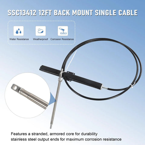 Beefed Up Back Mount Rack Outboard Steering Kit 12 Foot SS14112 Replacement For Teleflex And Safe T Includes Rack Helm And 12 Foot Steering Cable 90 Degree Bezel Kit For Sterndrive I O Outboard And Ski Boats