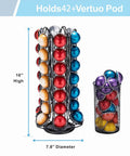 Nespresso Vertuo Pod Holder Carousel Stand 360 Degree Spinning Coffee Capsule Organizer For 60 Pods, Black, 16-inch tall