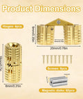 Product dimensions for 4 Pack 8mm Hidden Brass Barrel Hinges With 180 Degree Opening For Wood Cabinets Jewelry Boxes And DIY Projects Includes 8 Screws And 60 Magnetic Disks For Easy Concealed Hardware Installation