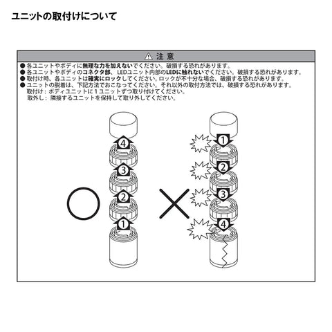 Instruction diagram for assembling White 60mm LED Module for LR4 Series Laminated Signal Tower LED Light Unit With Colored Lens