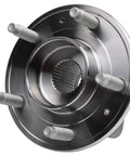 Two Piece Front Left And Right Wheel Bearing And Hub Assembly Set For AWD Vehicles Drop In Replacement Direct Fit Compatible With 2020 To 2022 Buick Encore GX, 2020 Buick Regal TourX, 2020 Cadillac CT4, 2021 Chevrolet Equinox, front view