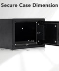 Rock Solid Security Safe Box With Digital Keypad And Backup Keys Steel Home Office Hotel Safe open with dimensions shown