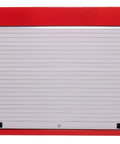 67 Inch Lockable Garage Tool Panel With Aluminum Shutter And Three Perforated Panels, beefy wall mount system, red front view
