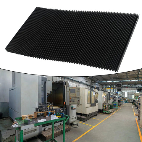 Flexible Accordion Bellows Cover For CNC Milling Machine Built Tough Dust Guard Oil Proof 1.5M Stretch Length 200mm Wide