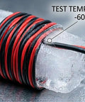 8 Gauge Silicone Wire 33ft Ultra Flexible 2 Conductor Parallel Cable With Tinned Copper High Temp Resistant in -60C ice test