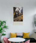 Dope Locomotive Train Wall Tapestry With Tassels Cotton And Linen Hanging Poster for travel gift in home office decor setup