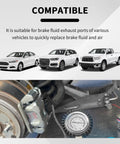 5 Piece Brake Bleeder Kit Connectors Set For Quick Brake Fluid And Air Changes, car compatibility showcased with gauge