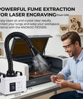 Man using Solder Fume Extractor With 100W Power And 200 m3 Per Hour Airflow Beefy Suction For Bench Soldering And Laser Engraving