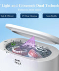 48KHz Ultrasonic Jewelry Cleaner With Five Cleaning Modes For Jewelry, Eyeglasses, Rings, Watches, Watch Bands, Dentures And More, 500ML Stainless Steel Tank showing UV cleaning dentures