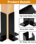 8 Pack Adjustable Deck Post Anchor Base Brackets Built Tough For 1.5x1.5, 2x2, 2x4, 4x4 Posts, Heavy Duty Reversible Wood Fence Post Bases Kit