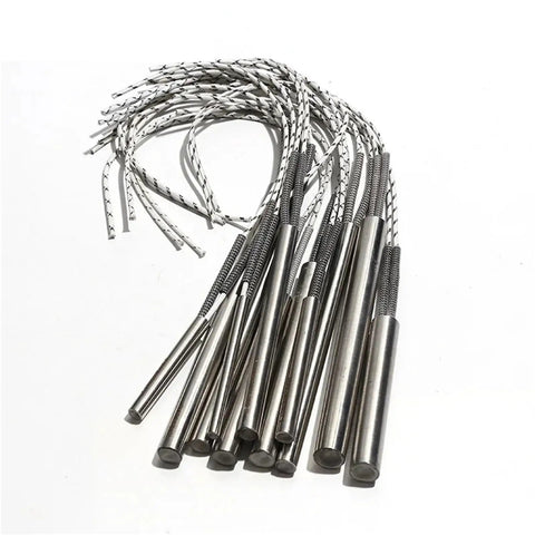 Heavy Duty 220V Cartridge Heater Elements 6mm Diameter Electric Tubular Immersion Air Heating Rods 200mm Length 490W 5 Pack