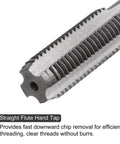 Three Piece Metric Hand Tap And Die Set M12 X 1.5 Right Hand Taps With Round Die close-up, straight flute tap detail
