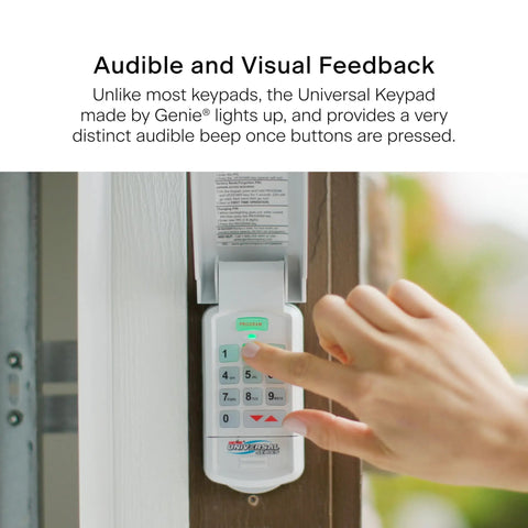 Universal Wireless Garage Door Opener Keypad For All Major Brands With Backlit Large Buttons in use