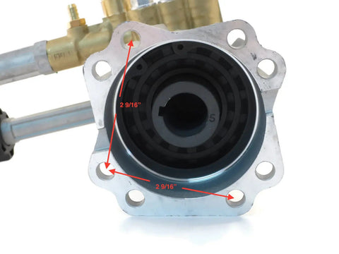 Heavy Duty Pressure Washer Pump Replacement For Briggs And Stratton 206376GS 2.5 GPM 2800 PSI, close-up of seven eighths inch shaft.