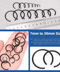 DIY Ready 322 Piece Metric Round Wire Snap Ring Kit 7mm To 30mm Internal Circlips Retaining Rings in clear case on display