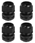 M25 Cable Gland Kit Four Pack Easy Install Waterproof Nylon Joint For Cable Fixing And Wiring Gland Replacement For Electrical Appliances Four Wire Holes 4 To 5mm Black, four black nylon glands