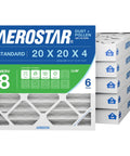 20x20x4 MERV 8 Pleated HVAC Filter 6 Pack For Furnace And Air Conditioner High Efficiency Traps Dust Lint Mold And Pollen